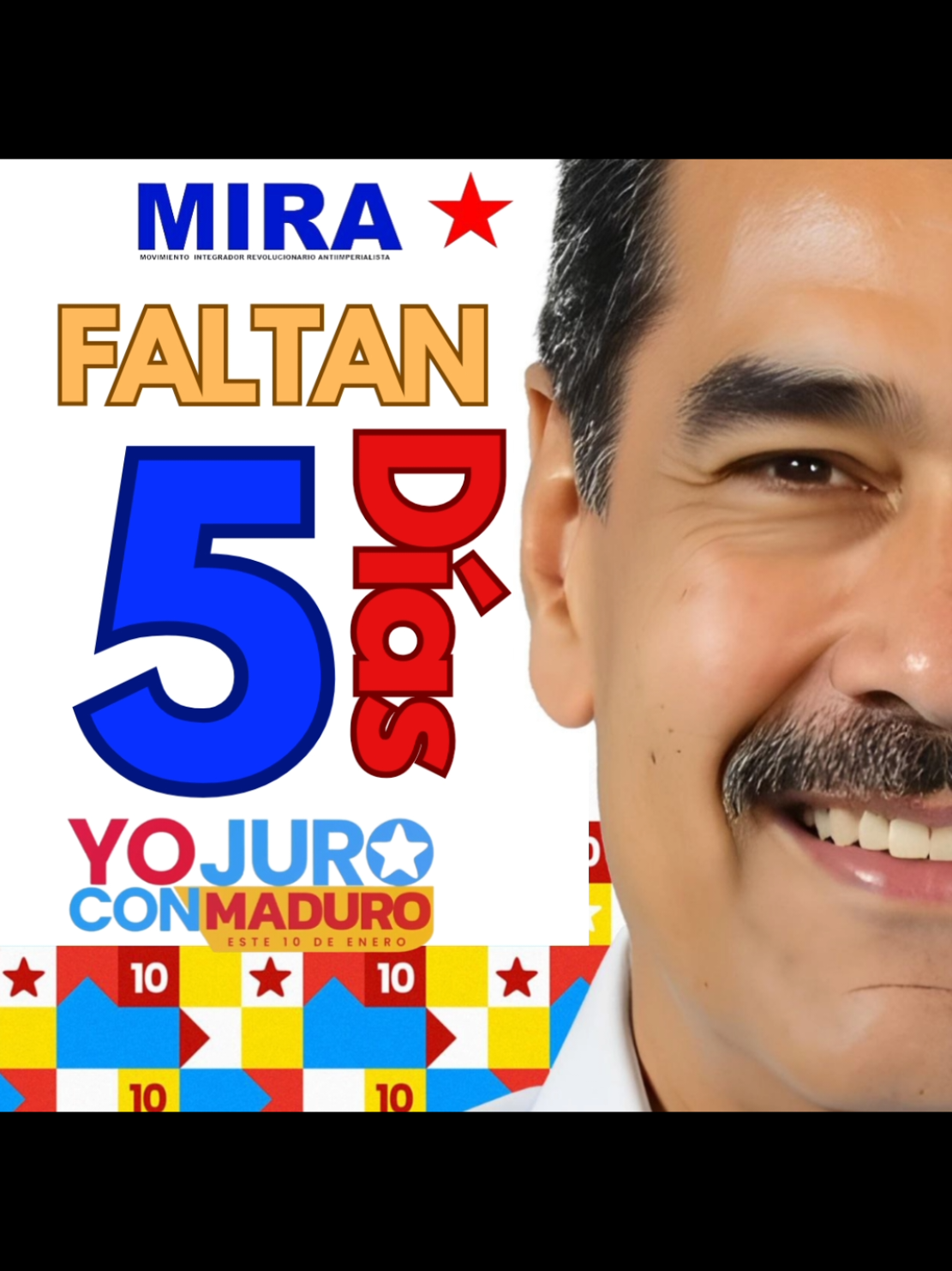 Faltan 5 días para acompañar a nuestro Presidente Nicolás Maduro a su Juramentación como presidente legítimo y constitucional de #venezuela🇻🇪 