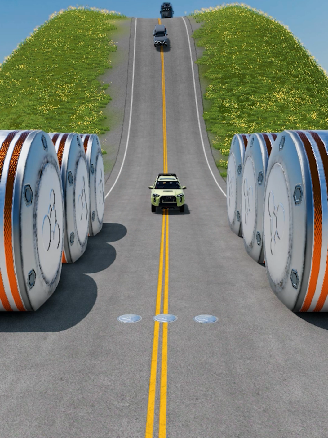 Car vs Gaint bollards crash test results _#foryou#beamng_drive#short#foryoupage 