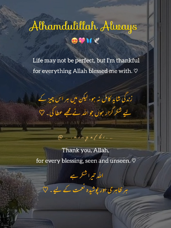 Alhamdulillah🥰💖✨ #foryou #repostrequest #growmyaccount #foryoupageofficiall #100millionaudition #fypシ゚viral #goviral #deeplines #viraltiktok #alhamdulillah❤️ #deepwords #quotesaesthetic #trending #islamic_video #islamicstatus 