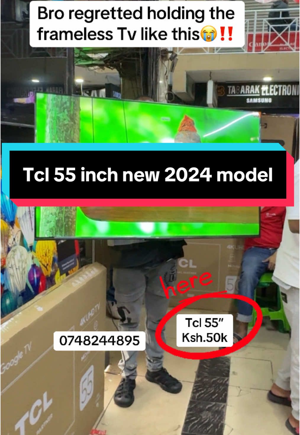 Bro Regretted Holding The Frameless Tv#tcl#tclinspiregreatness #tcl55unboxing #tcl55inch #tcl55v6b#tcl55googletv #favouredelectronics #4kuhd #newmodel#fyp#googletv#creatorsearchinsights #fy#fyy #fyp@DEM WA FACEBOOK 2 @Azz_iad @Nikita💜🦋 @Tom Daktari @Makaa @Diaso 👑 @Sheryl Gabriella 