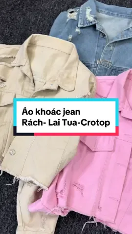 Áo Khoác Jean Rách #xuhuongtiktok #tienstyle #xuhuongtiktok #aokhoacnu #aokhoacchongnang 