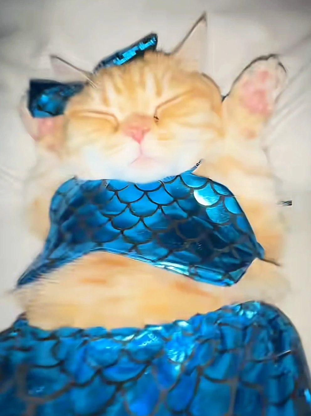 happy new year from chocolate prince! (even most of you had seen that one acc post this) cr: 贴贴是只巧克力橘 (douyin) #cat #chocolatecat #fyp #mermaid 