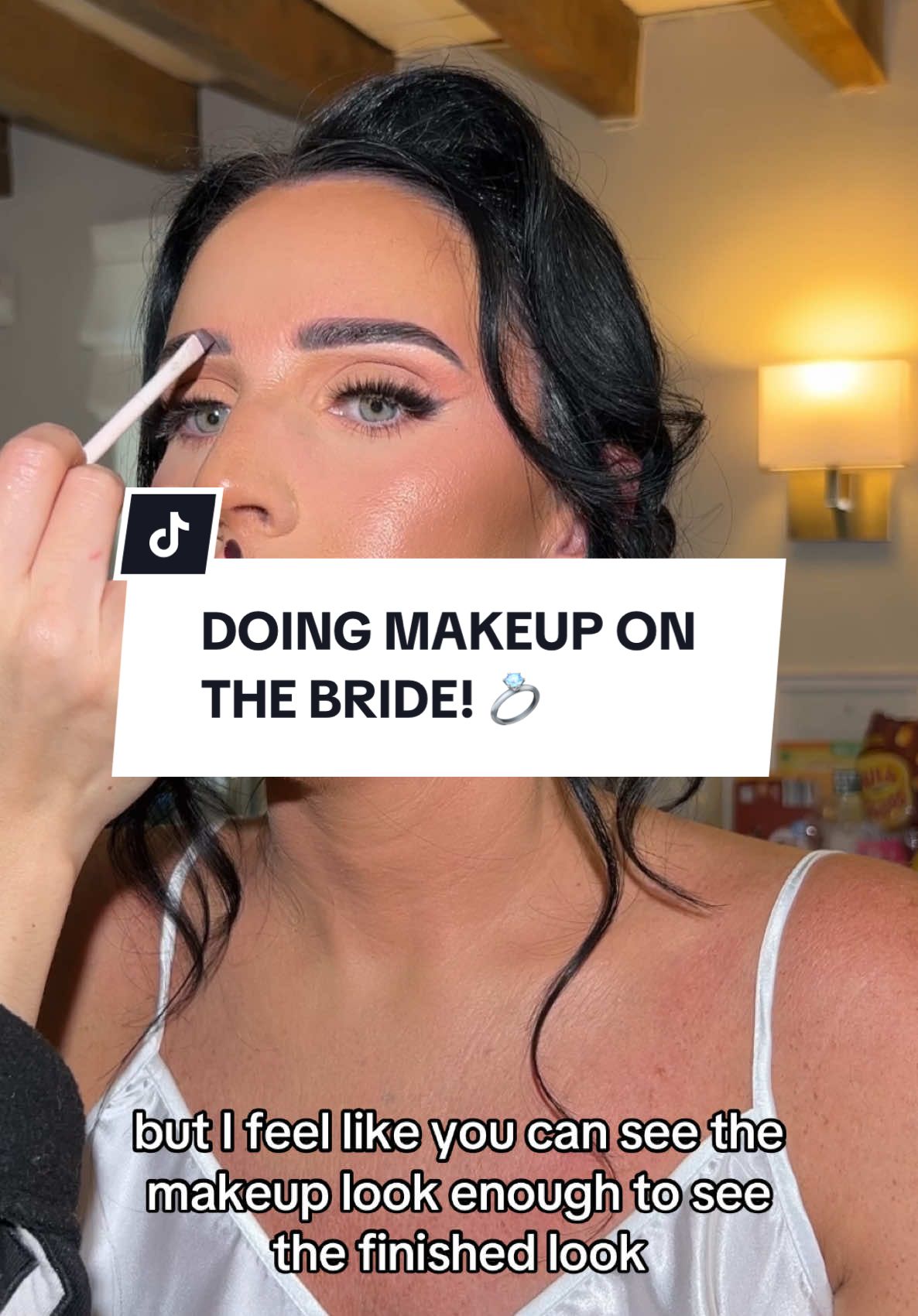 Doing makeup on THE BRIDE! 💍🤍 sammys wedding morning #fyp #mua #bridalmua 