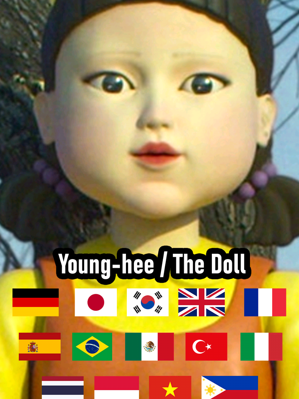 Young-hee in 18 languages #squidgame #Netflix #squidgamenetflix #Kdrama #fyp 