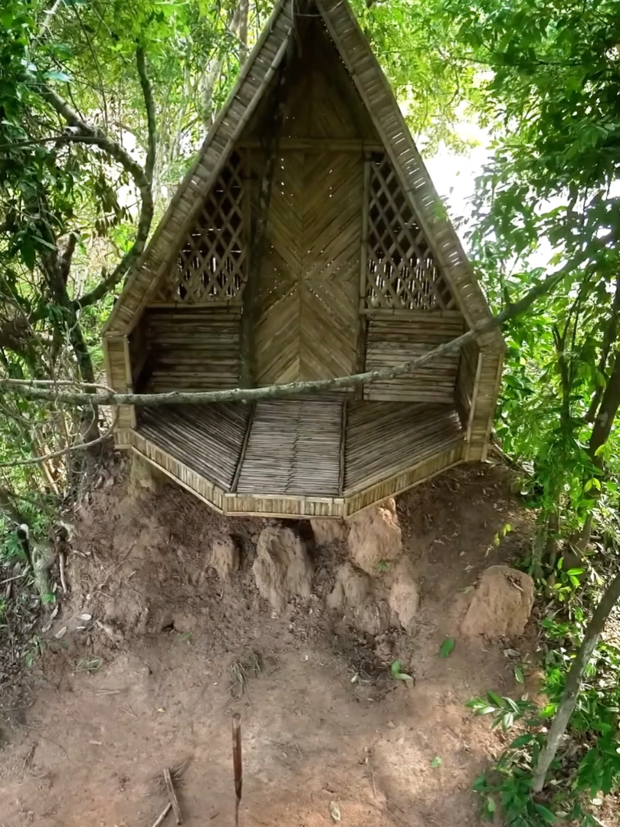 Building A Modern Wooden House & Tunnel Underground House with Swimming Pool by Hand Skills