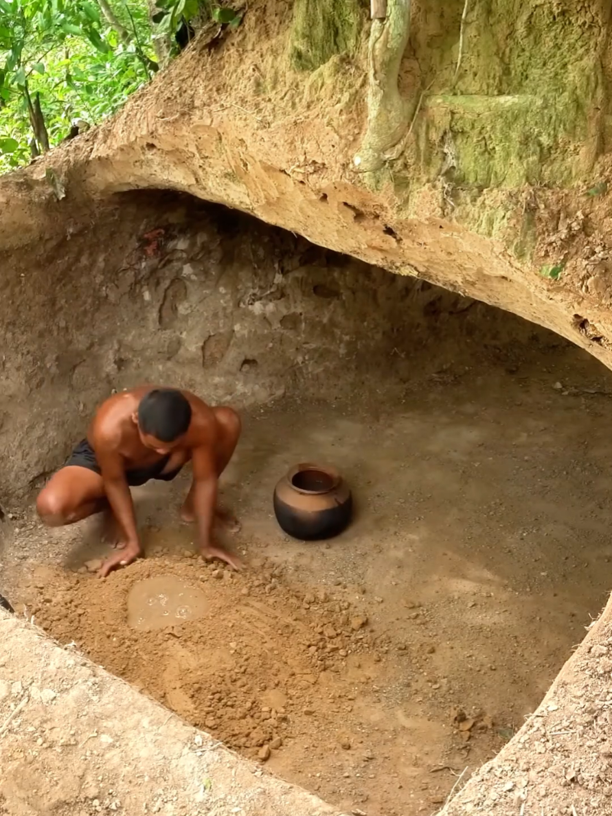 Building A Modern Wooden House & Tunnel Underground House with Swimming Pool by Hand Skills