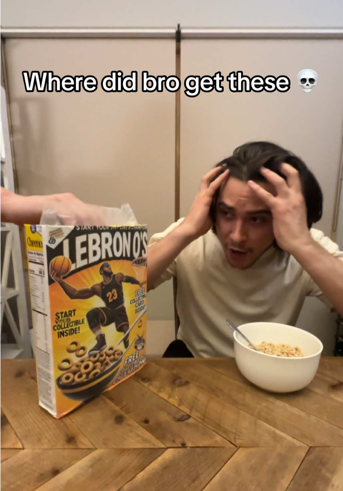 Bro is eating the WRONG cereal bc wtf are LeBron O’s? #lebron #funnyvideo #cereal #fyp 
