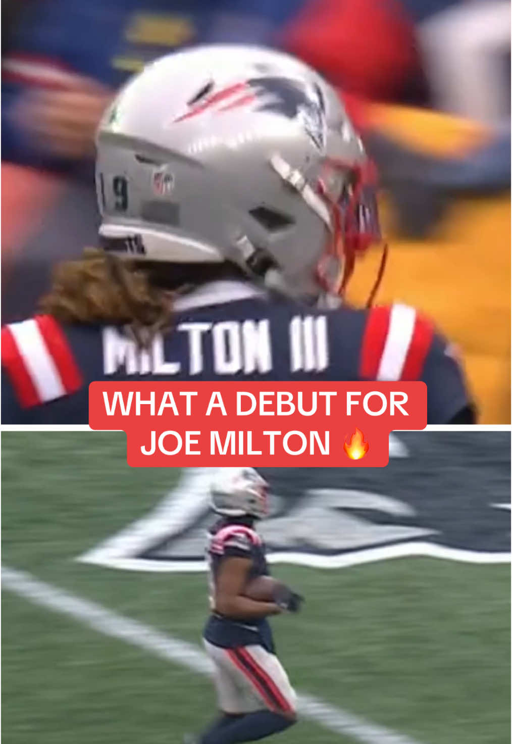 (📺CBS) #patriots #joemilton #touchdown #nfl 