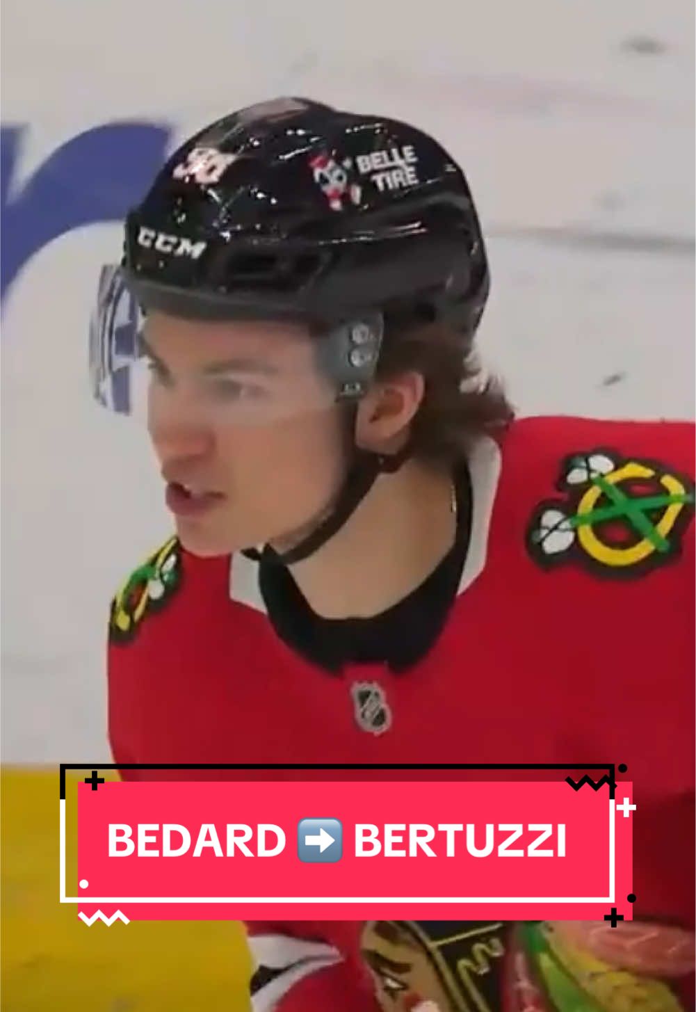 Connor Bedard’s point streak grows to seven games after a backdoor feed to Tyler Bertuzzi 🤝 @Chicago Blackhawks #hockey #hockeytok #bedard #NHL  