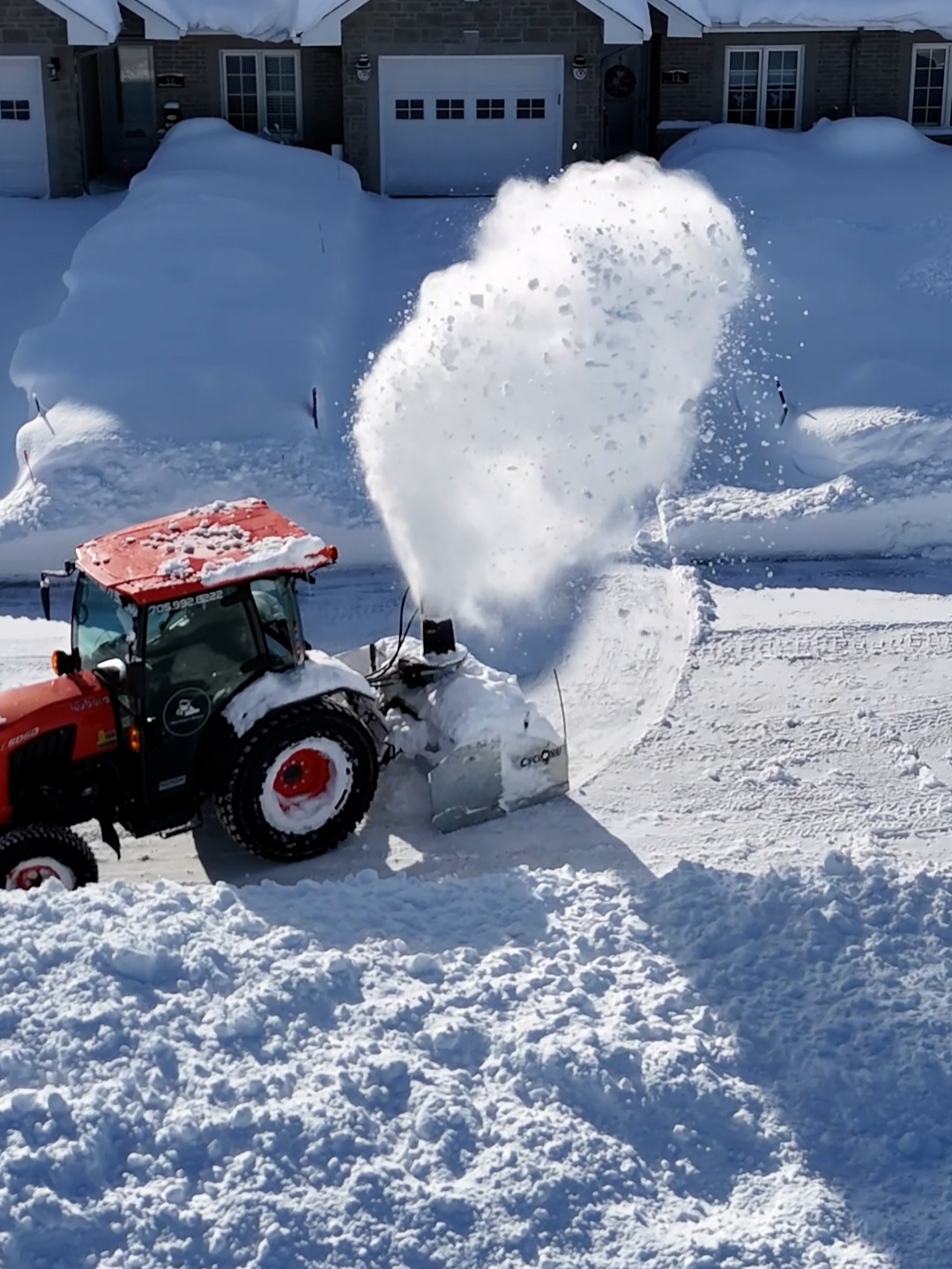 150cm of snow in 6 days! ❄️  #snowremoval #snowplowing #snowseason #snowblowing #snowblower #snow2025 #winterbusiness #snowtractor #tractor #kubotatractor #johndeere #snowblower #normand#pronovost #businessowner