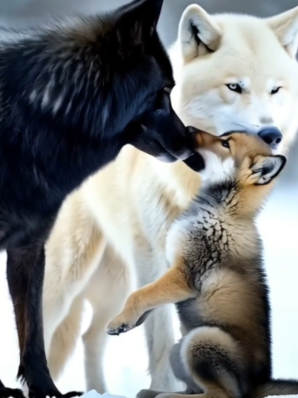 4K Wallpaper Wolf Family Shot | #animallover #cute 