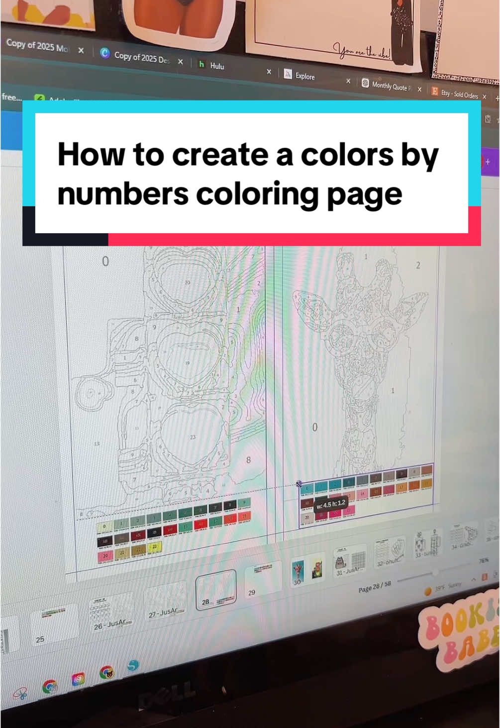 Replying to @lauriebur12 tutorial on to create your own color by numbers coloring page #colorbynumber #paintbynumber #acrylicmarkers #coloring #canvatutorial #canvadesign #coloringpage 