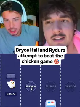 Bryce Hall and Rydurz attempt to beat the chicken game 🎯 #fyp #crossyroad #kickstreaming 