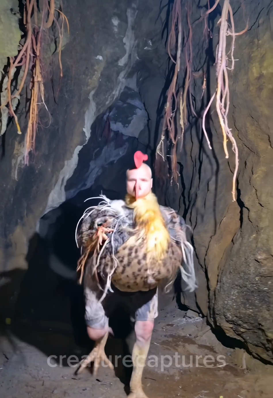 Very rare catch #nightmarefuel #cryptidtiktok #foundfootage #creepytok #chickens 