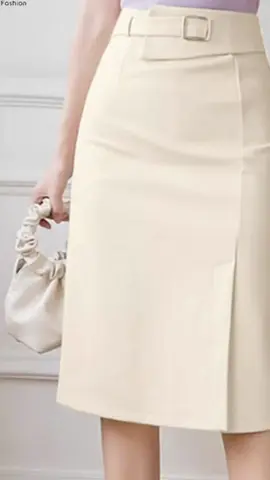 Korean Style Womens Elegant High Waist Front Slit Pencil Skirt Office Ladies Plain Knee Length Skirts #plainskirts #koreanstyle #skirtsforwomen #fypage #foryou #fy #fyp 