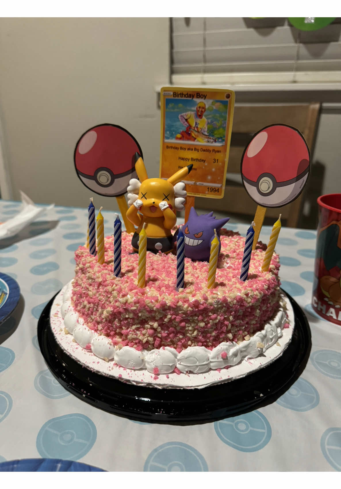 my love turned 31 but honestly turned 13 w this bday theme 🎈#healinghisinnerchild #pokemon #pokemonbdayparty #pokemoncards #pokemontiktok #pokemoncommunity #charizardpremiumcollection #partycityhaul #partycityfinds #pokemom #sahm #craftymom 