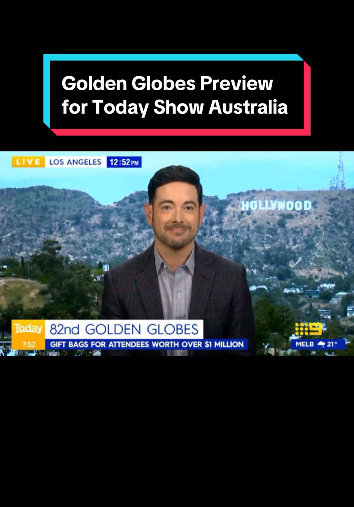 Was a pleasure joining @The Today Show in Australia to talk about all things #GoldenGlobes….#awardseason #entertainmentnews  Who do you think will win?