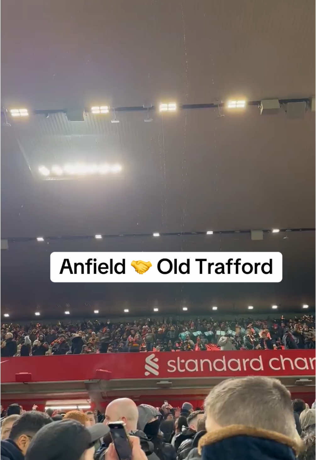 Anfield is leaking just like Old Trafford. “Anfield is falling down” sung Man Utd fans 😅🌧️ (X: UnitedAways) #manchesterunited #liverpoolfc #liverpool #lfc #manutd #PremierLeague #prem #oldtrafford #manunited #mufc #jokes #funny #footballtiktok 