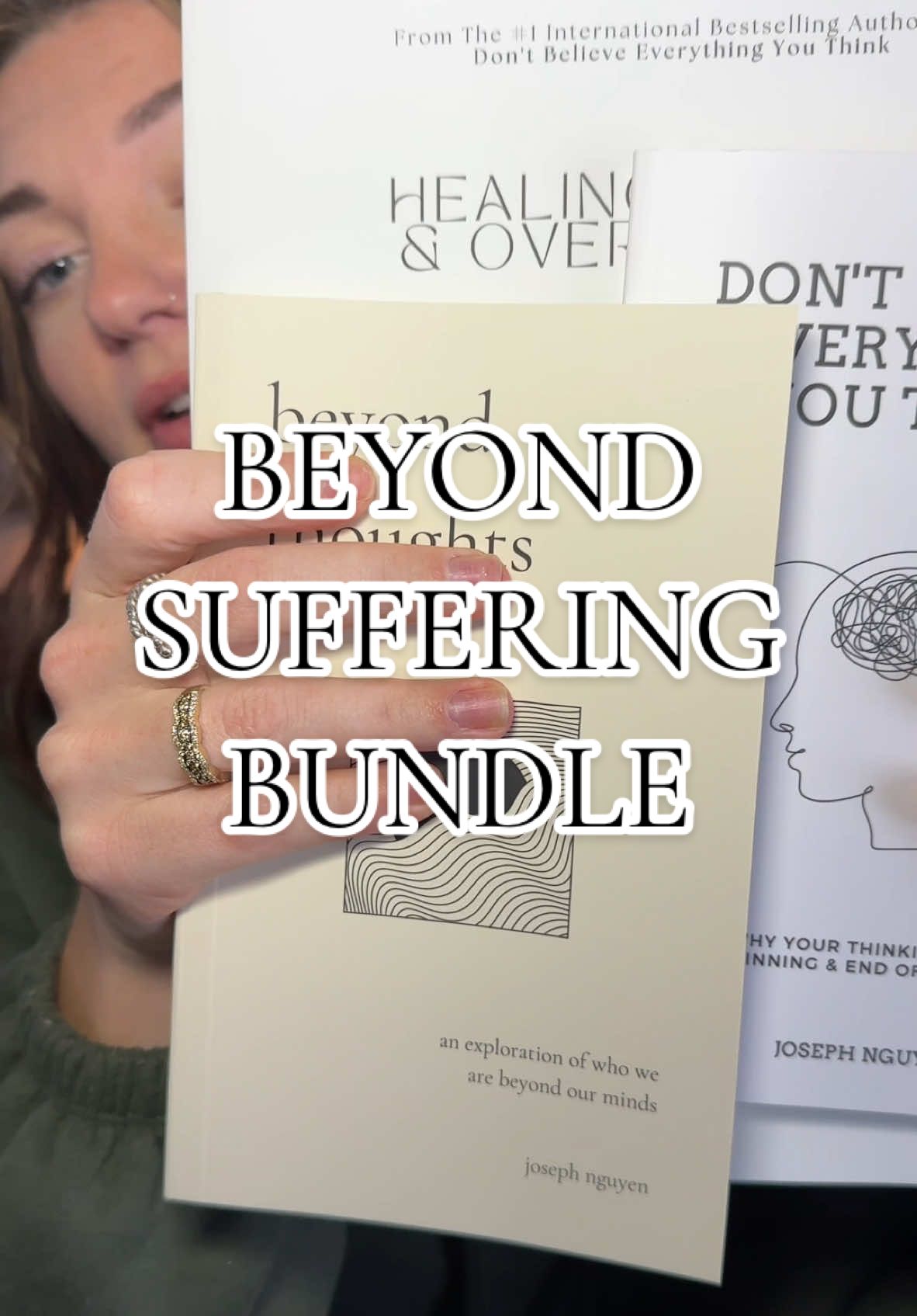 Can’t wait to dive into these books and see if they help me towards bettering my mental health! Snag some up and join along! #selfhelpbooks #mentalhealthbooks #beyondsuffering #beyondsufferingbundle #dontbelieveeverythingyouthink #mentalclarity #BookTok #lightreading 