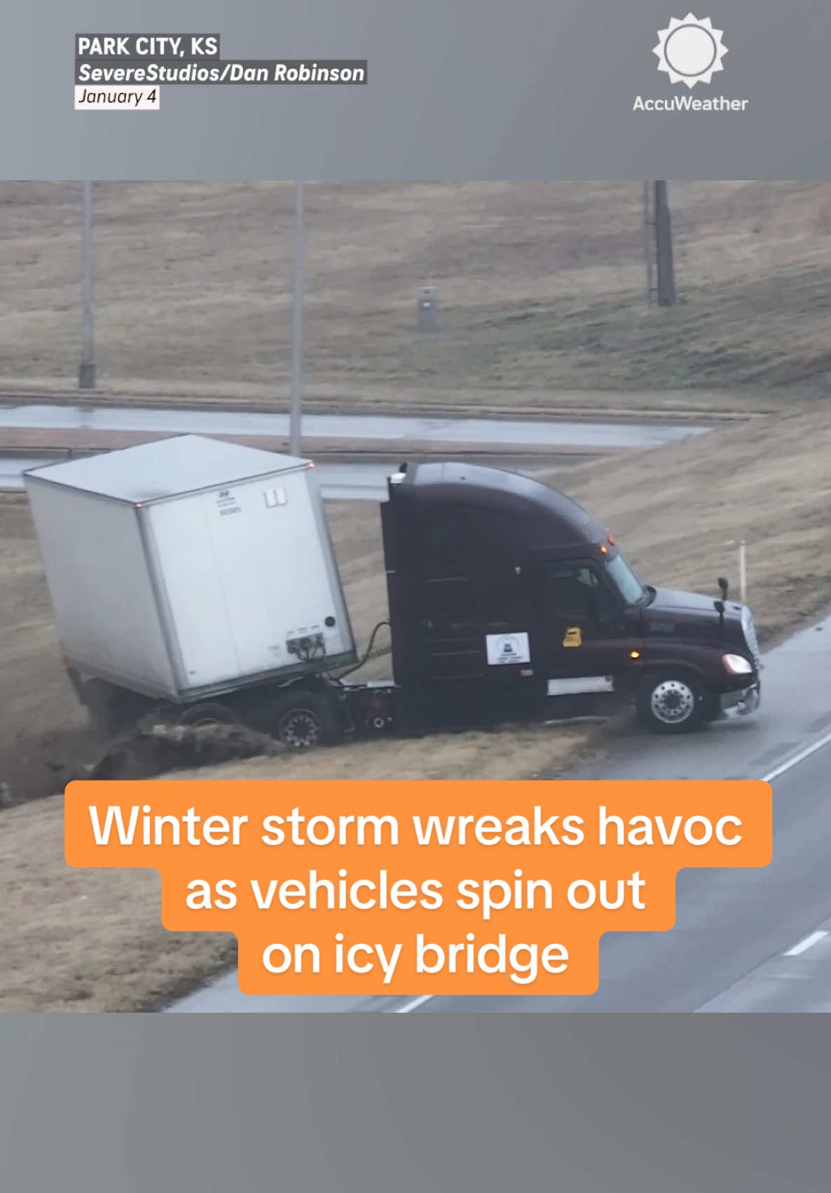 An icy winter storm turned some roads around Wichita, Kansas, into ice rinks this weekend, creating dangerous travel conditions.  #ice #icestorm #travel #wichitaks #winterstorm #spinouts #truckdrivers #weather #accuweather 