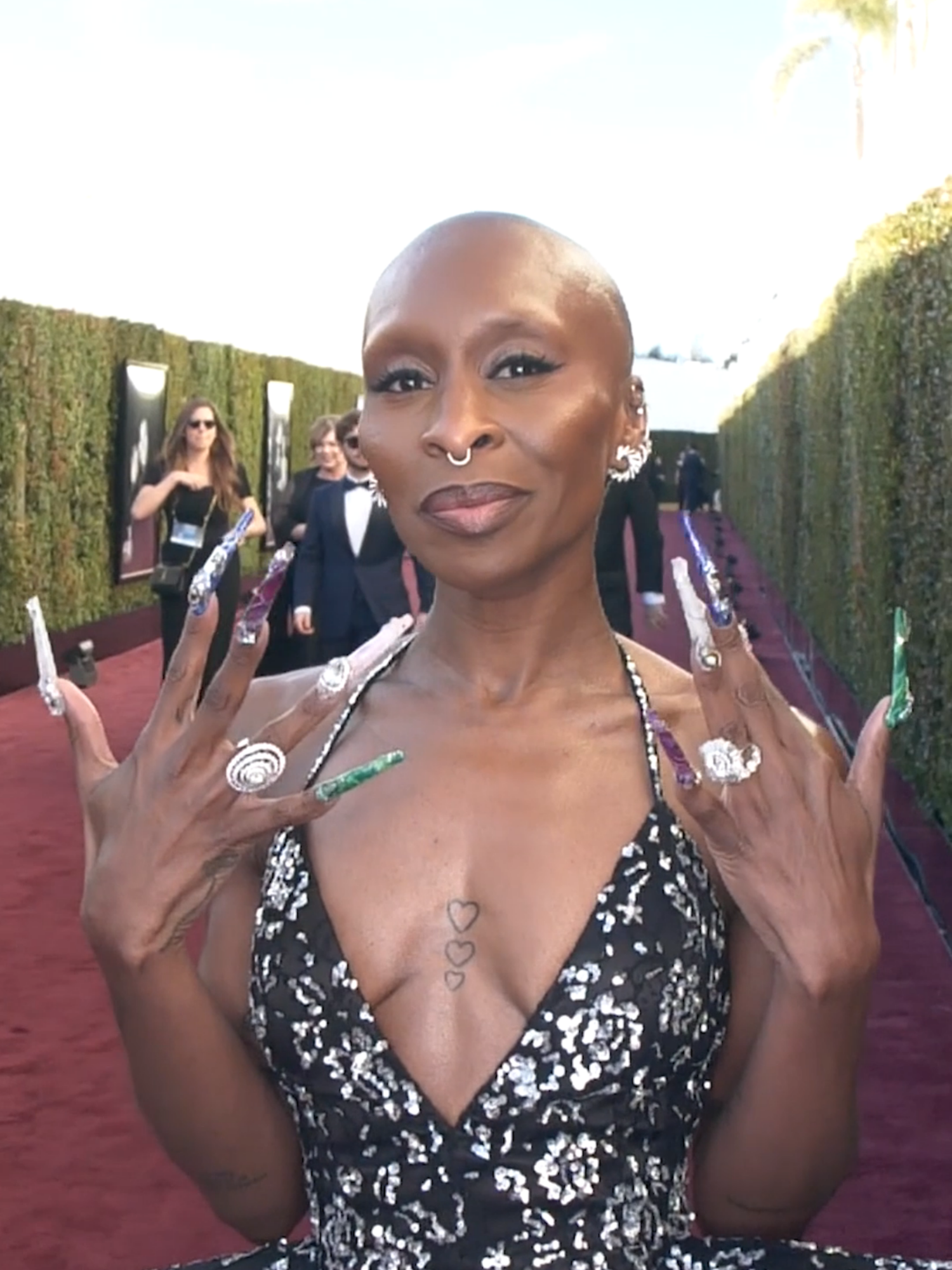 And if you care to find her... Cynthia Erivo is here at the #GoldenGlobes 💚