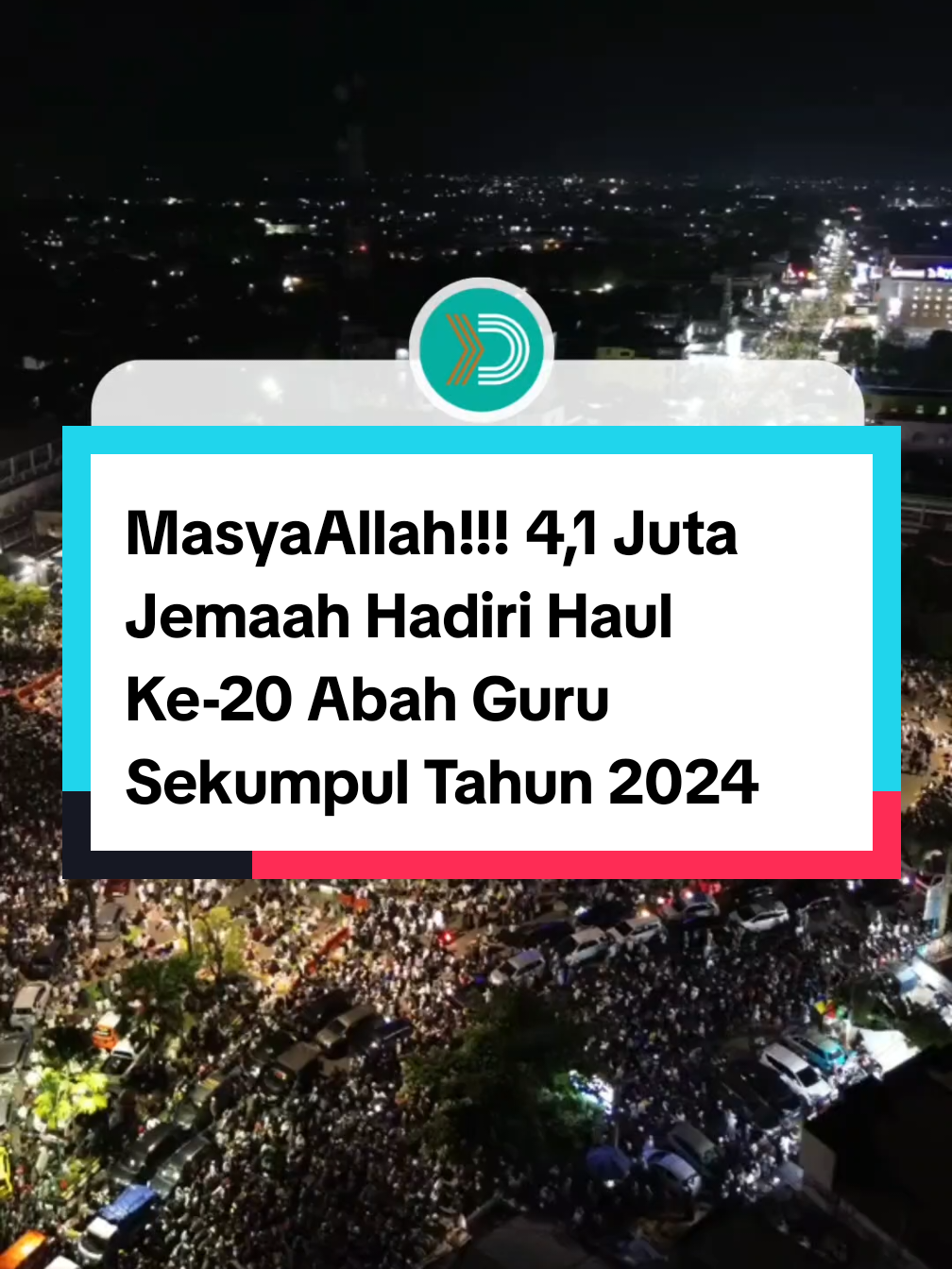 MasyaAllah!!! 4,1 Juta Jemaah Hadiri Haul Ke-20 Abah Guru Sekumpul Tahun 2025 Jumlah jemaah yang hadir dalam peringatan haul ke-20 KH Muhammad Zaini bin Abdul Ghani atau Abah Guru Sekumpul meningkat menjadi 4,1 juta orang. Sebagaimana dikatakan Kapolres Banjar AKBP M Ifan Hariyat, jumlah ini didapat melalui sinyal HP yang dibawa jemaah yang hadir di Haul ke-20 Guru Sekumpul, Minggu (5/1/2025). Lonjakan jemaah ini, dimulai setelah maghrib, sebab sebelum waktu maghrib tiba, masih terhitung ada 2,5 juta orang. Pada data rutinan malam senin tahun lalu, total jemaah yang hadir ada sebanyak 3,3 juta orang. Sedangkan tahun ini ada 4,1 juta manusia. Artinya terjadi peningkatan sekitar 800 ribu orang. “Perhitungan jumlah jemaah ini berdasarkan dengan provider Telkomsel, XL, dan Indosat,” pungkasnya. Jadi Haul Terbesar di Dunia? @huseinjafar  📷: Al-khalifi Rasyid #haul #sekumpul #sekumpulmartapura #haulabahgurusekumpul 