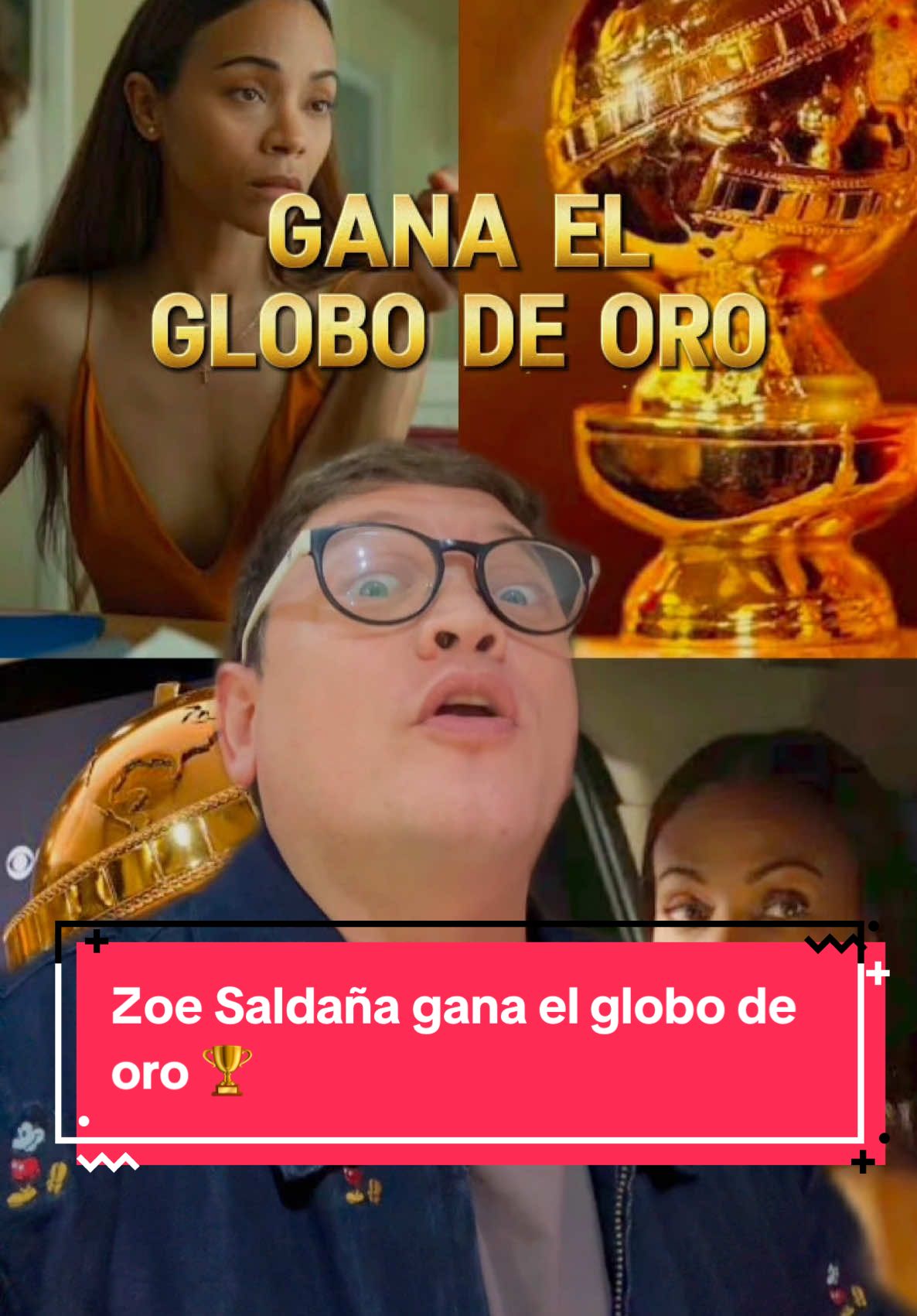 Zoé Saldaña le gana el globo de oro a Ariana Grande 🏆 #zoesaldana #emiliaperez #globosdeoro #arianagrande 