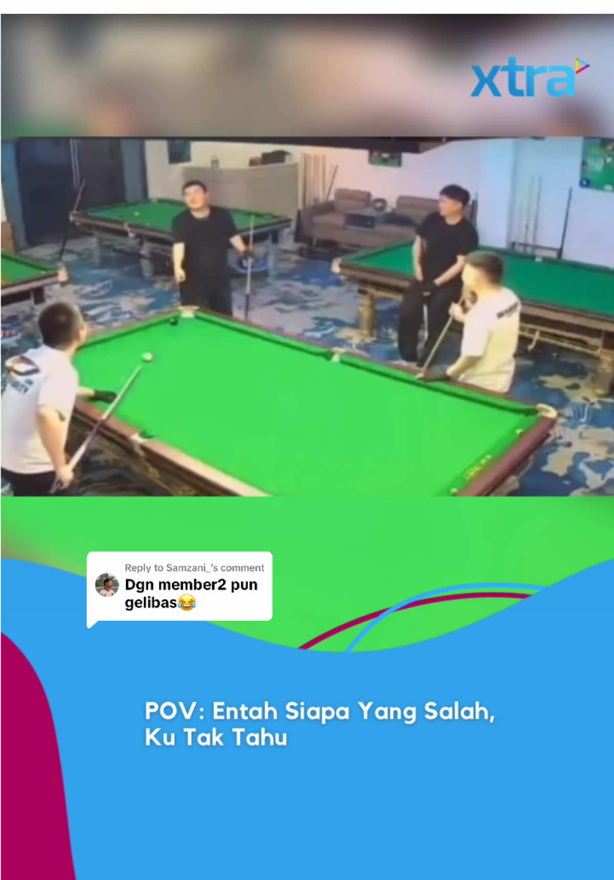 Replying to @Samzani_ Memang sesuai lah gelakkan satu sama lain🤣😂 #fyp #xtra #lelaki #snooker #lawak #game #beritaditiktok #sembangentertainment 