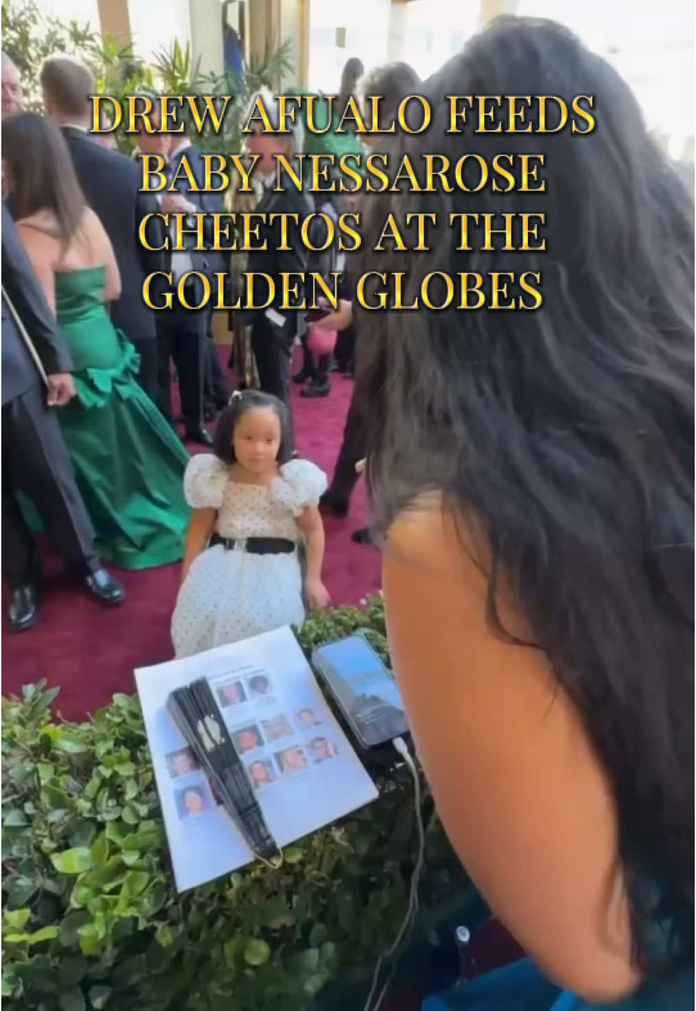 But does the breakout star of @Wicked Movie—baby Nessarose of course—like crunchy or puffed? @Drew Afualo brought snacks to the #GoldenGlobes red carpet tonight and adorableness ensued.