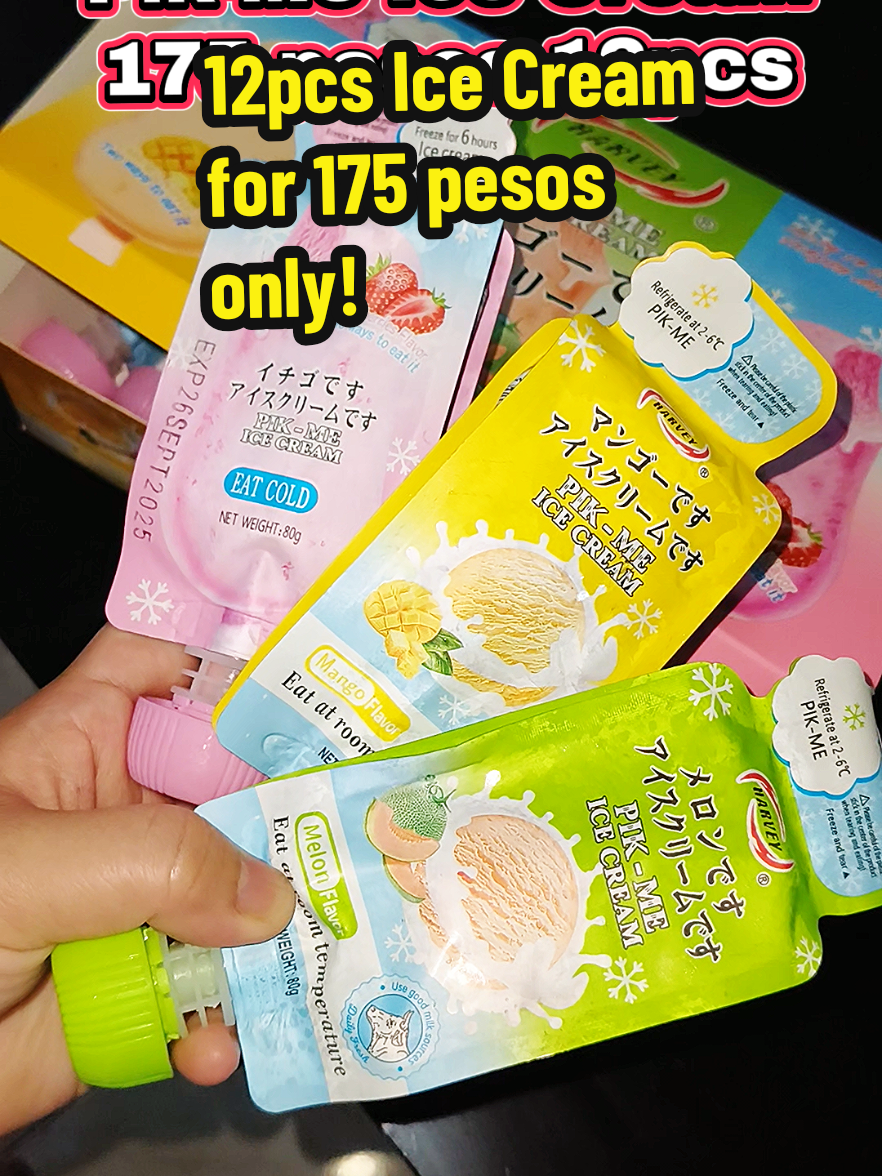 Pik-Me Ice Cream 175 pesos 12pcs #icecrea #pikme #pikmeicecream #pikmeicecream3in1flavor #pikmejellyicecream 