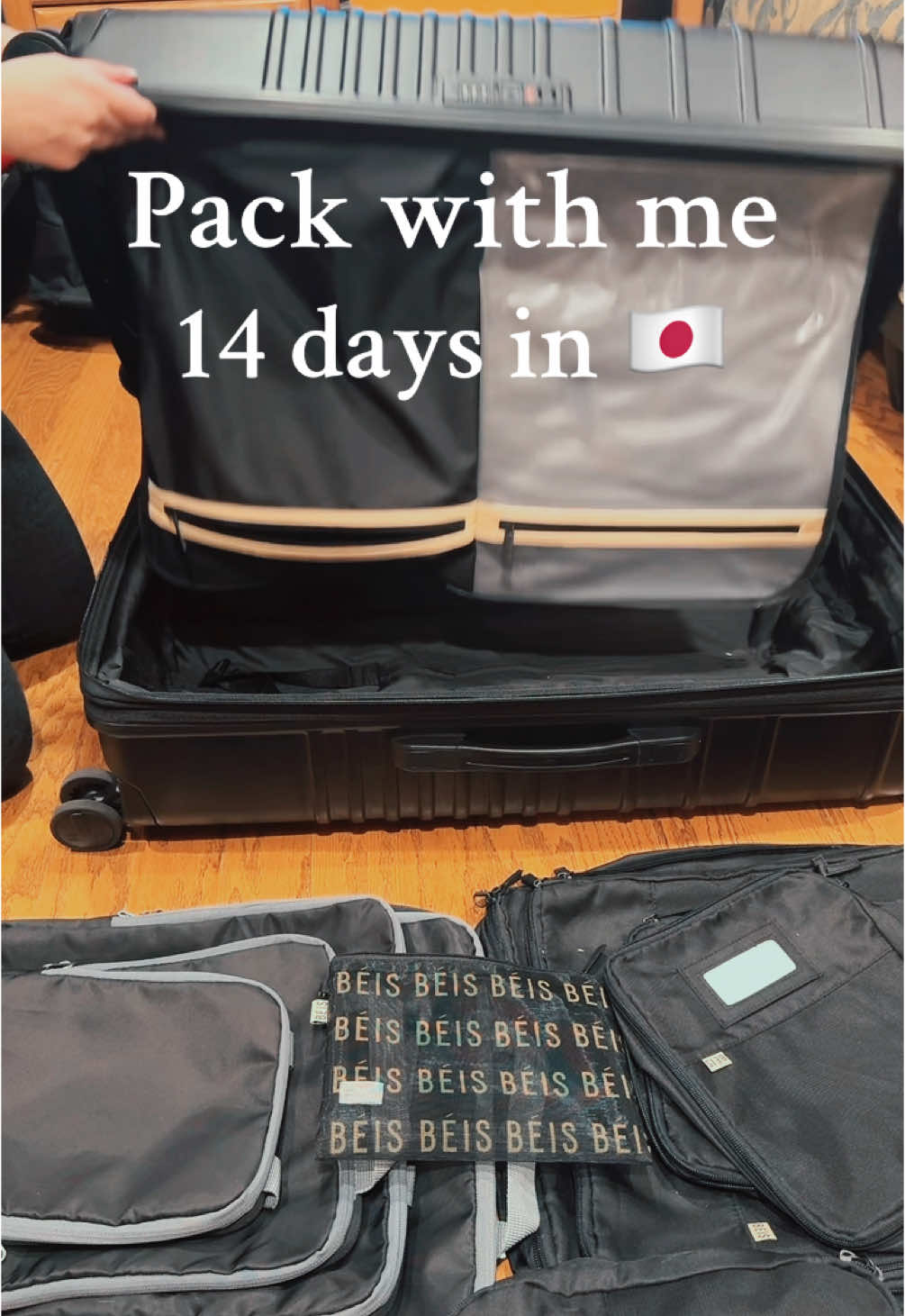 How to pack for 14 days in Japan 🥶❄️🍶 Packing light because I’ll be doing some major shopping 💴🤑 #japan #beis #beistravel #japantravel #packwithme #traveldiaries #japan2025 #howtopack #tokyo #visitjapan #japantiktok