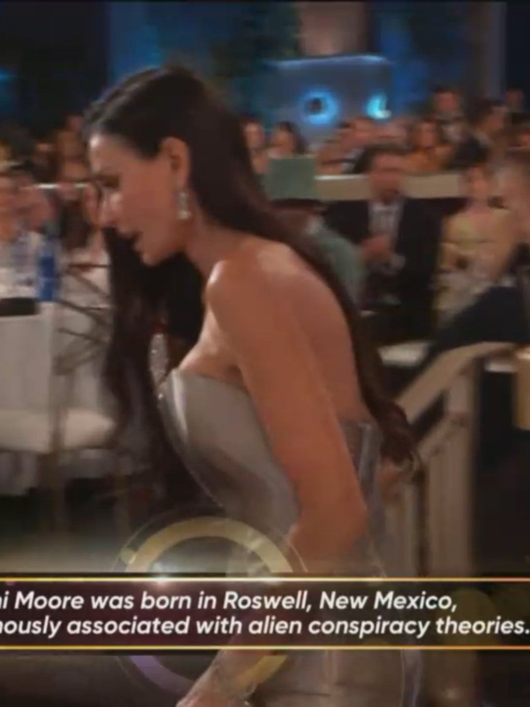 Demi Moore wins the #GoldenGlobe for best performance by a female actor in a motion picture — musical or comedy.