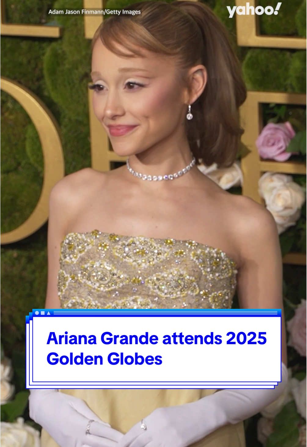 #ArianaGrande attends 2025 #GoldenGlobes ✨ #yahooaustralia 