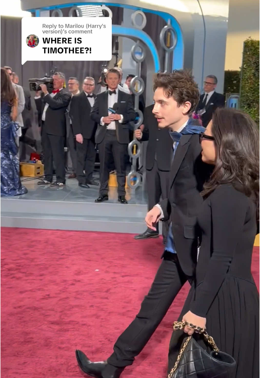 Replying to @Marilou (Harry's version) Don't panic - Timothée Chalamet is at the #GoldenGlobes! 