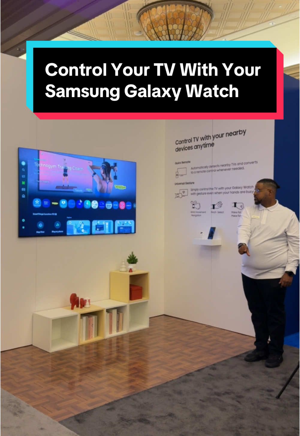 #Samsung just introduced universal gestures which allows you to control you #TV with your #GalaxyWatch 📺🤌 #gestures #gesturecontrol #universalgestures #ces2025 #ces 