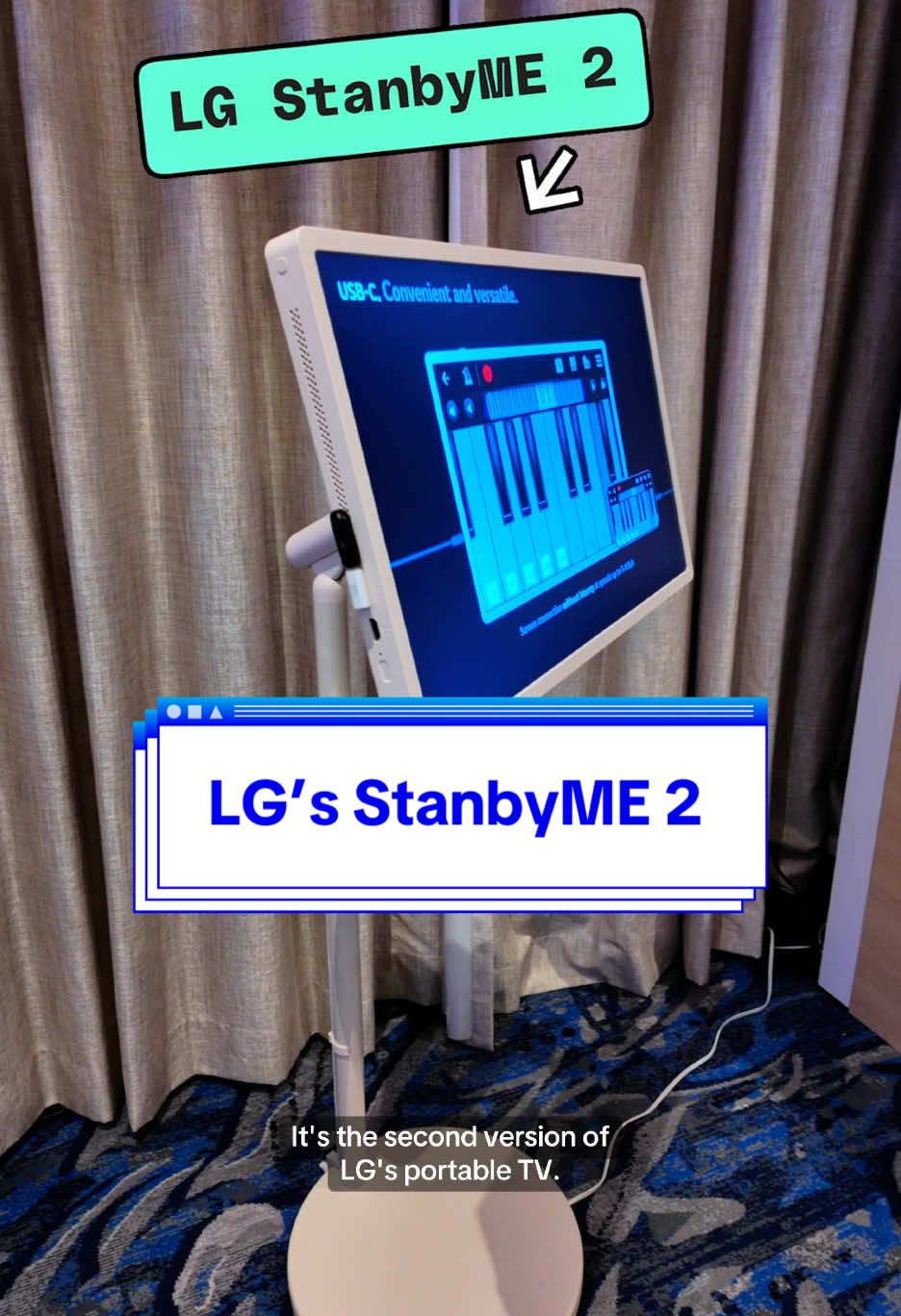 LG’s StanbyME 2 is here with better screen resolution, better battery and a few more accessories. Most importantly, you can now add a shoulder strap to it and carry it everywhere you go. #ces #ces2025 #tech #techtok #lg #tv 