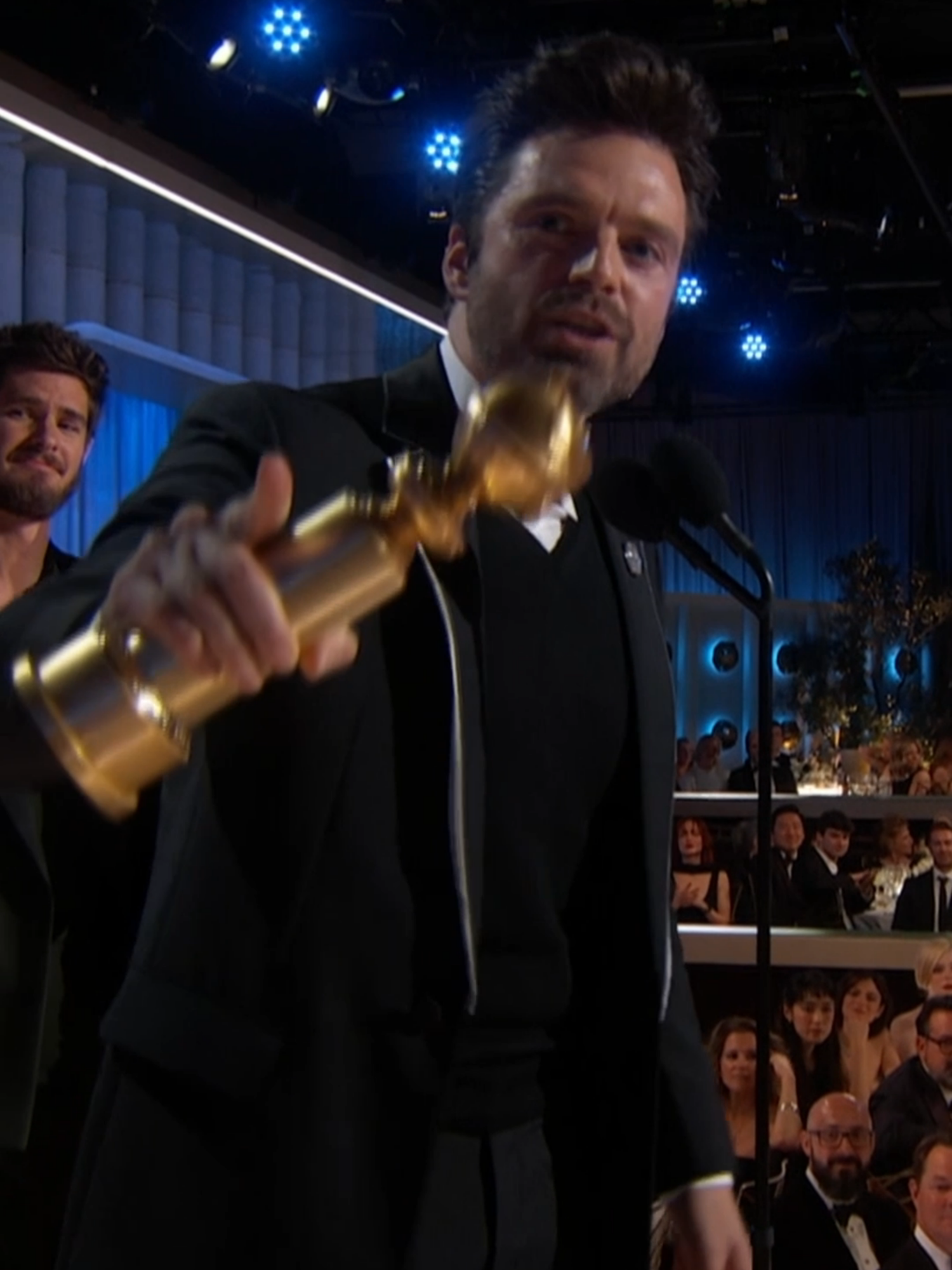 It's a night to remember for Sebastian Stan, who takes home the #GoldenGlobes award for Best Male Actor – Motion Picture – Musical/Comedy for A Different Man!