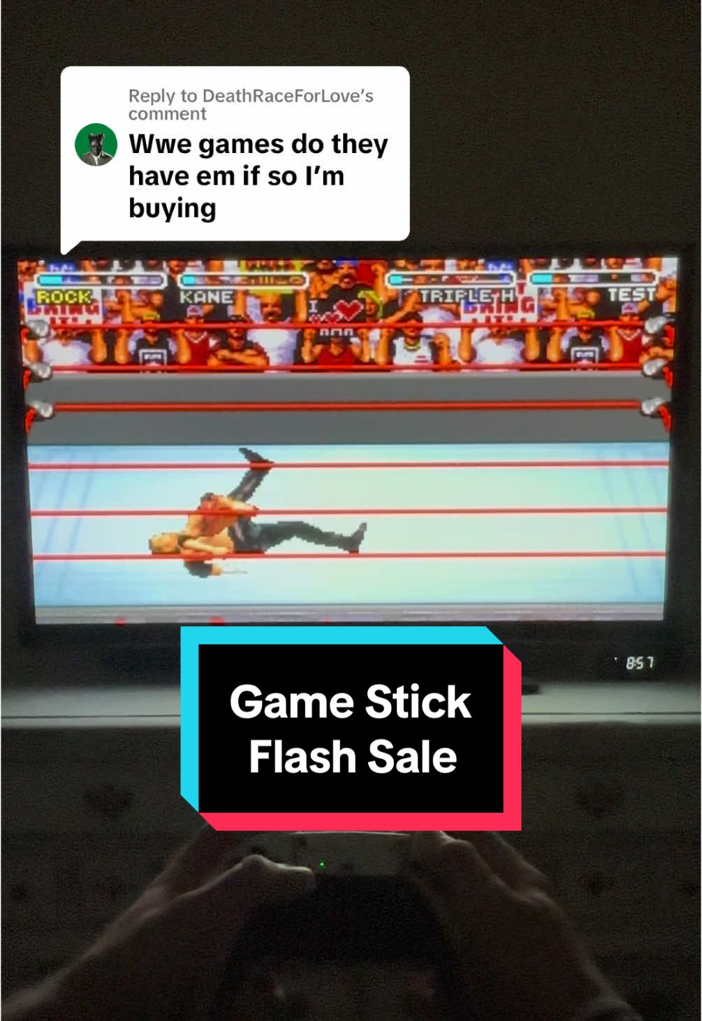 Replying to @DeathRaceForLove Yes this game stick has WWE games on it and 20,000 other retro games! #gameconsole #gaming #retrogaming #videogames #gamestick #creatorsearchinsights #tiktokmademebuyit #giftideas 