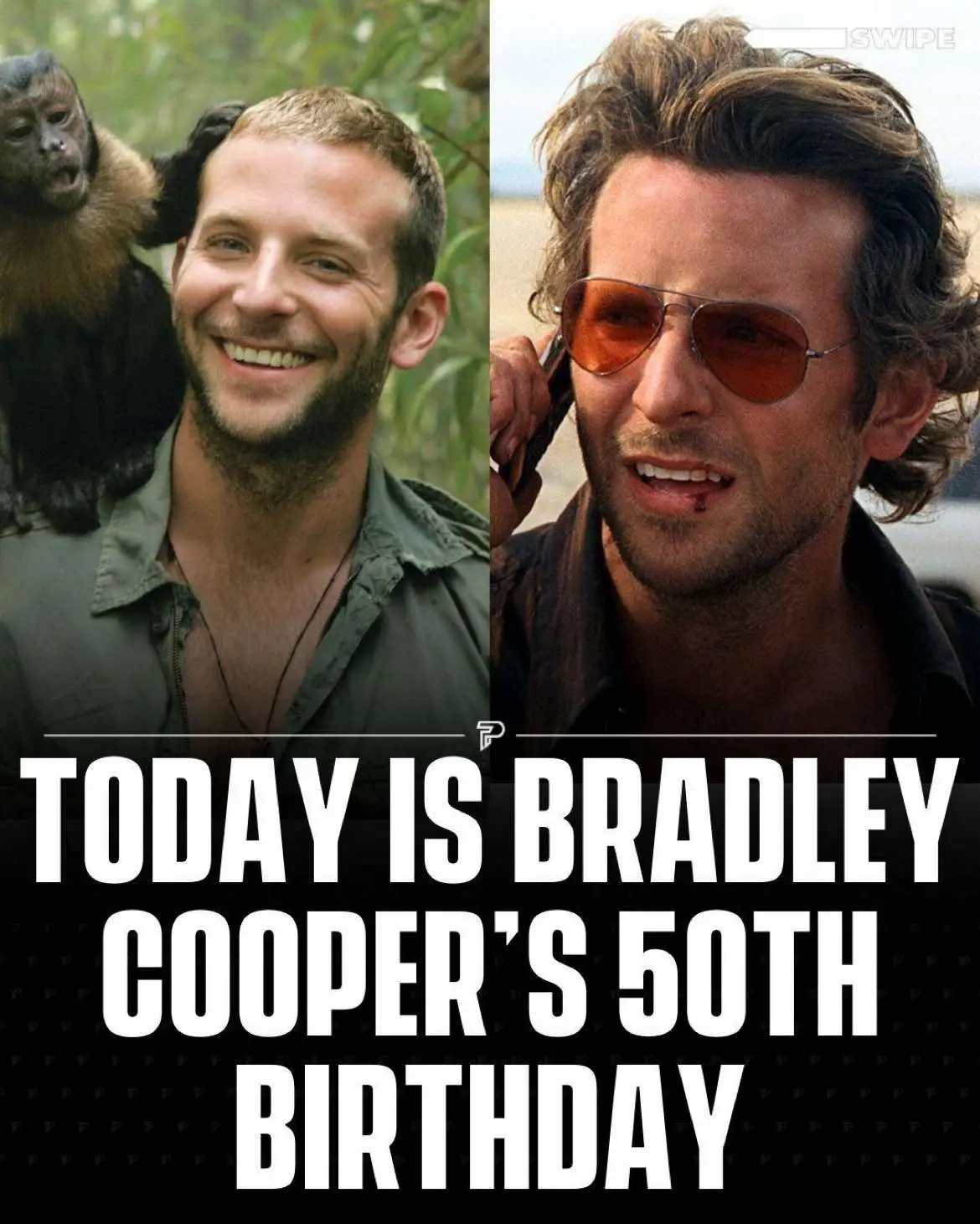 Today marks Bradley Cooper’s 50th birthday. 🎂🎊 #RoadTo17Million #Pubity 