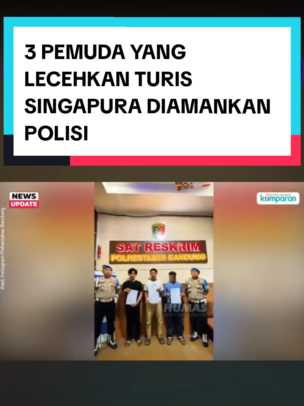 3 Pemuda yang diduga lecehkan turis singapura telah diamankan polisi #beritaviral #beritatiktok #news 