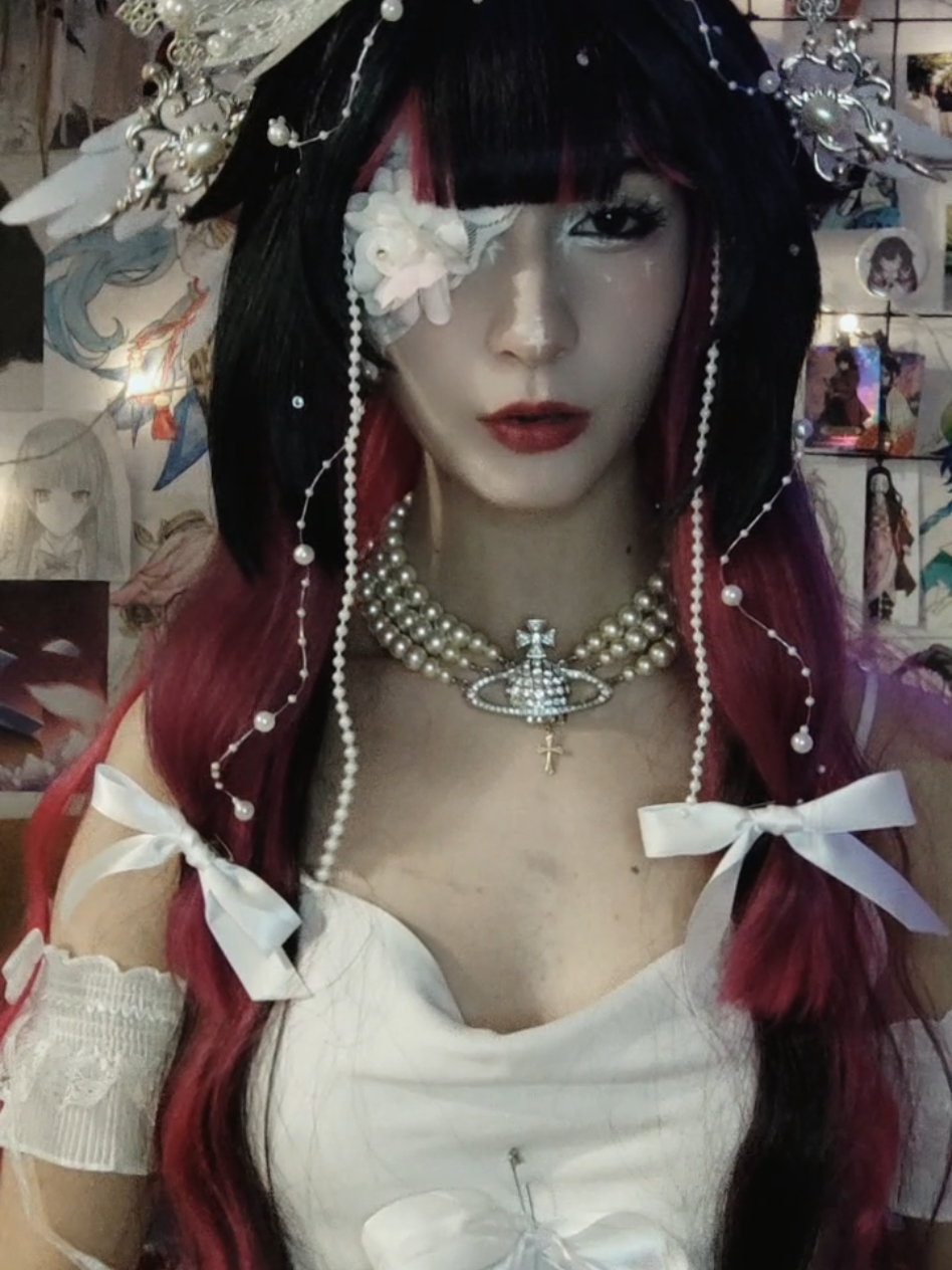 💕🪽🖤 #columbina #columbinacosplay #GenshinImpact #genshinimpactcosplay #fatuiharbinger #fatui #damselette #damselettecosplay #cosplay #makeup #fashion #wig 