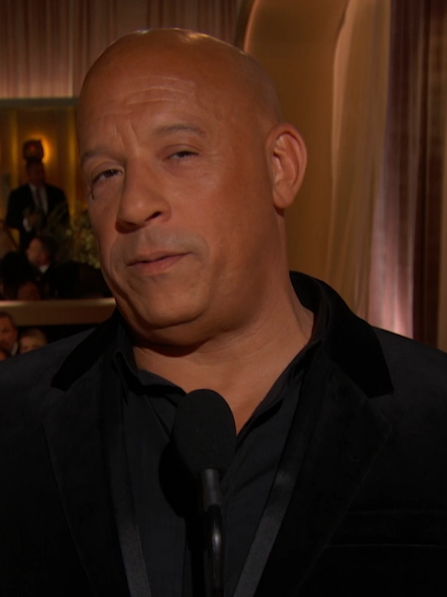 The #GoldenGlobes are shifting into high gear as Vin Diesel takes the stage to present the award for Cinematic and Box Office Achievement!