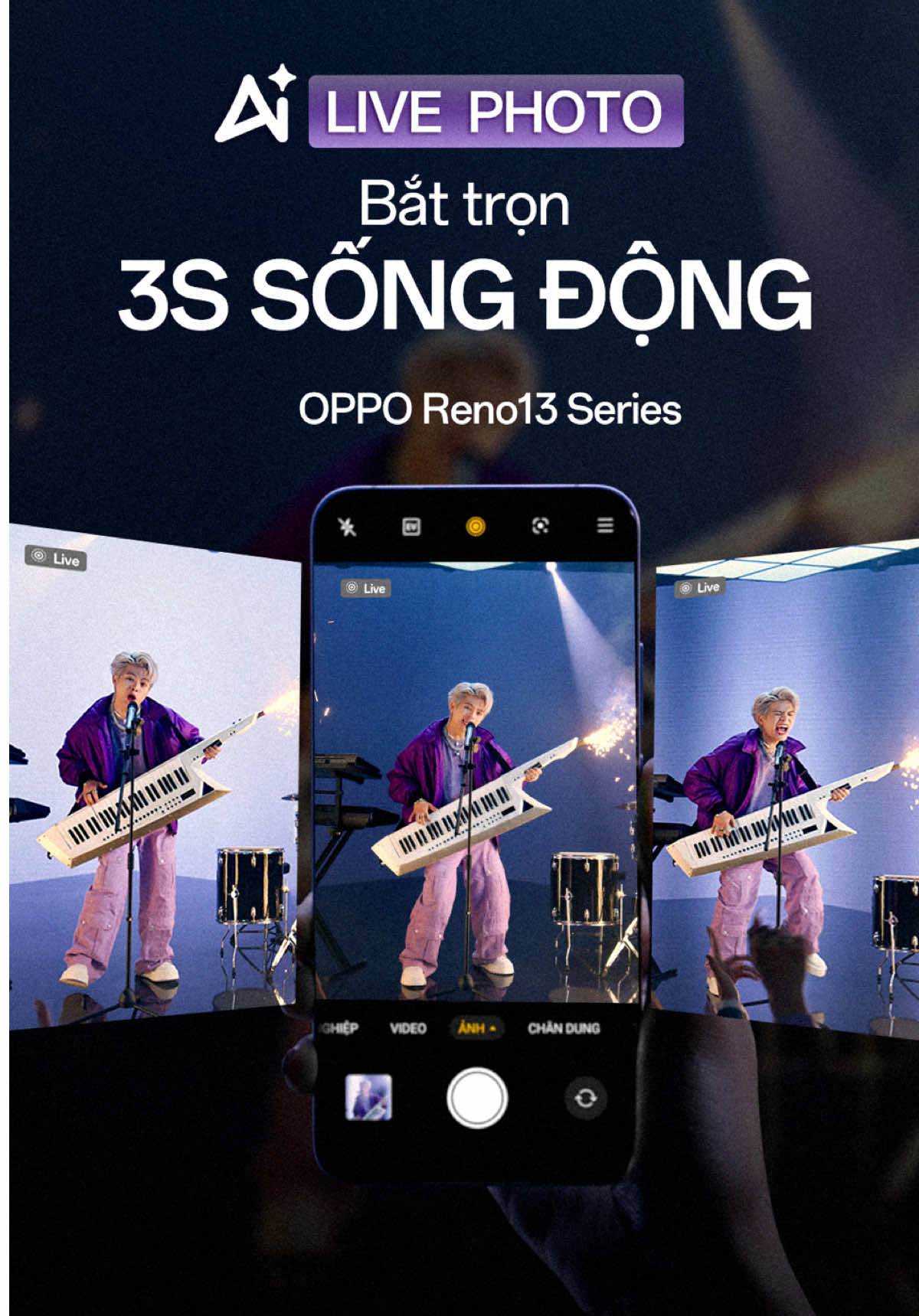 OPPO Reno13 Series - AI Live Photo - 3 Giây Sống Động  🎶✨ 3 giây vàng để biến mọi chuyển động trở nên sống động với AI Livephoto trên OPPO Reno13 Series, ghi lại mọi cảm xúc cùng vạn sự bùng nổ cho những khoảnh khắc “động