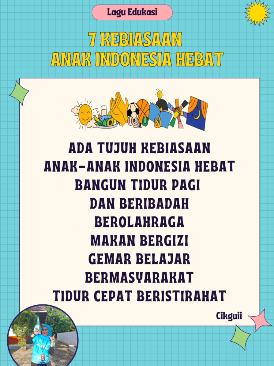 Lagu edukasi Tujuh Kebiasaan anak Indonesia hebat #laguedukasi #laguanak #7kebiasaananakhebatindonesia #tujuhkebiasaananakindonesiahebat 