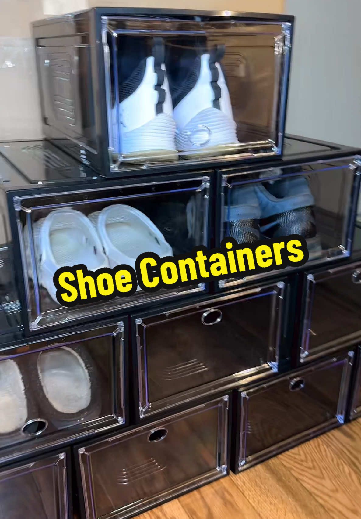 7CODE Thicken & Sturdy 10 Pack Thicken Shoe Organizer Stackable, Shoe Containers For Sport Sneaker Display, Upgraded Sturdy Shoe Storage Box, Plastic Shoe Box shoe organizer#foryoupage #fyp #tiktokstudio #TikTokShop #tiktokfind #foryou 