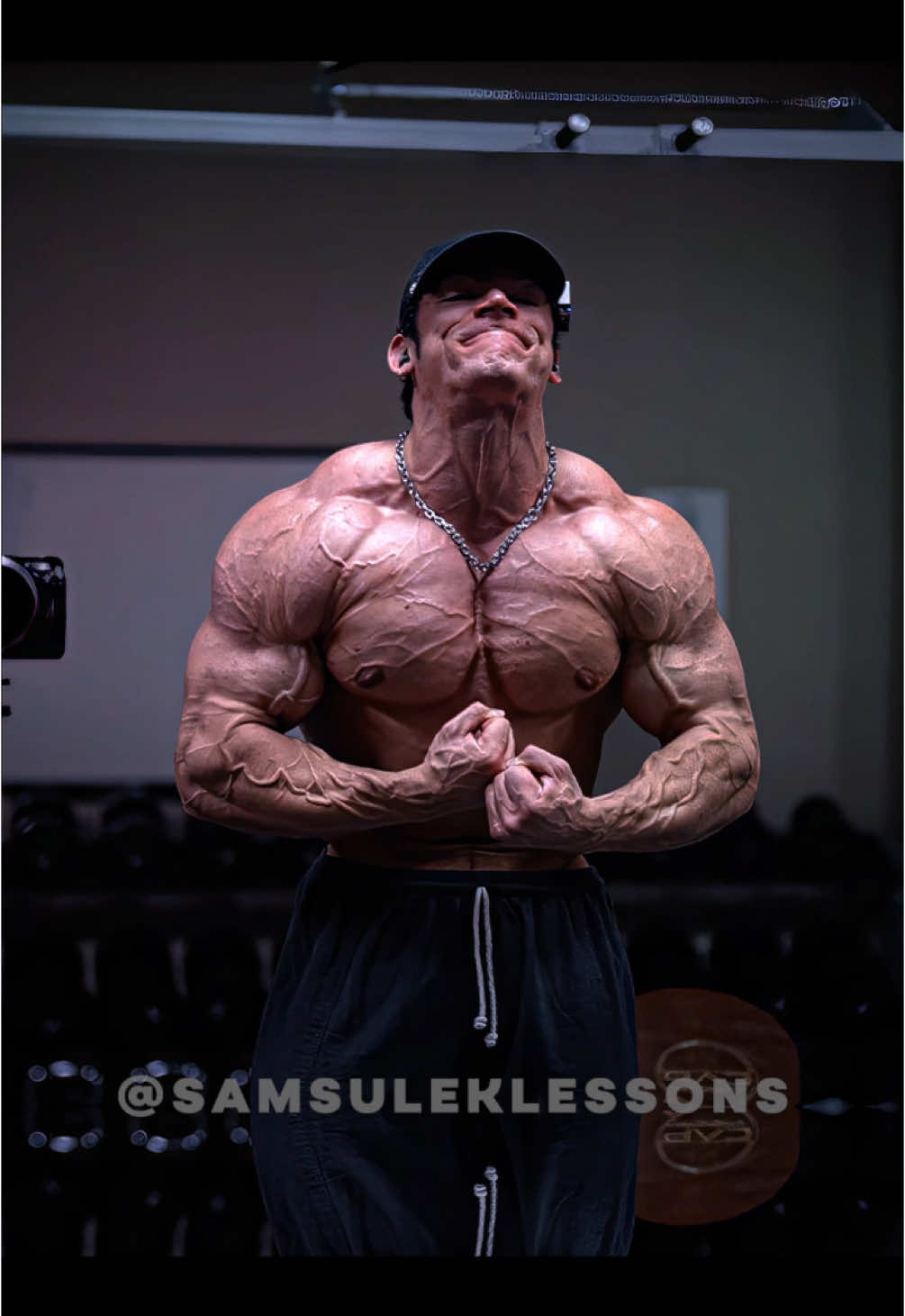 Sam’s breath taking chest pump.