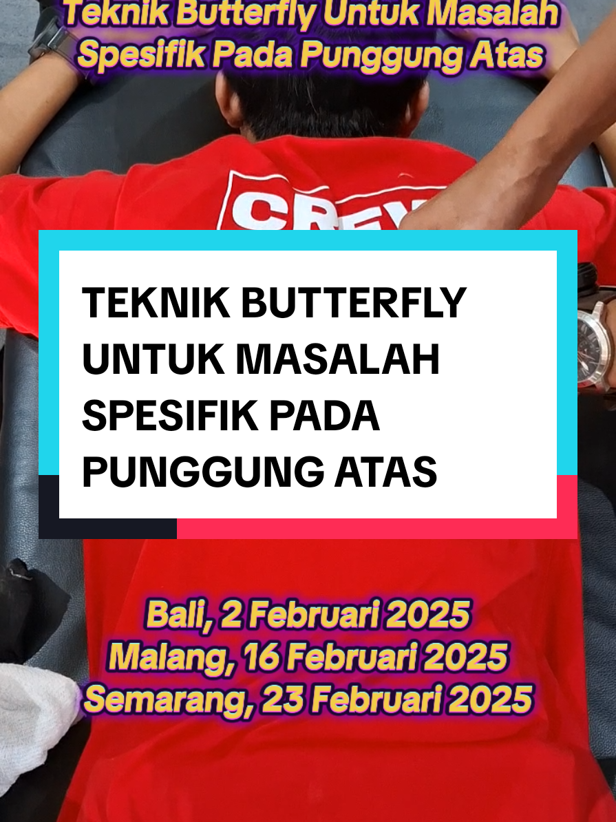 Pendaftaran Pelatihan & Reservasi Terapi (085221379352 / 081546430973) JADWAL PELATIHAN BONE SETTING HVLA Jakarta, 29 Desember 2024 Bali, 2 Februari 2025 Malang, 16 Februari 2025 Semarang, 23 Februari 2025 BIAYA PELATIHAN : 3,5 juta.  Potongan 500ribu bagi yg mendaftar di masa promo. BIAYA TERAPI : 500.000  #HVLA #bonesetting #chironesia 