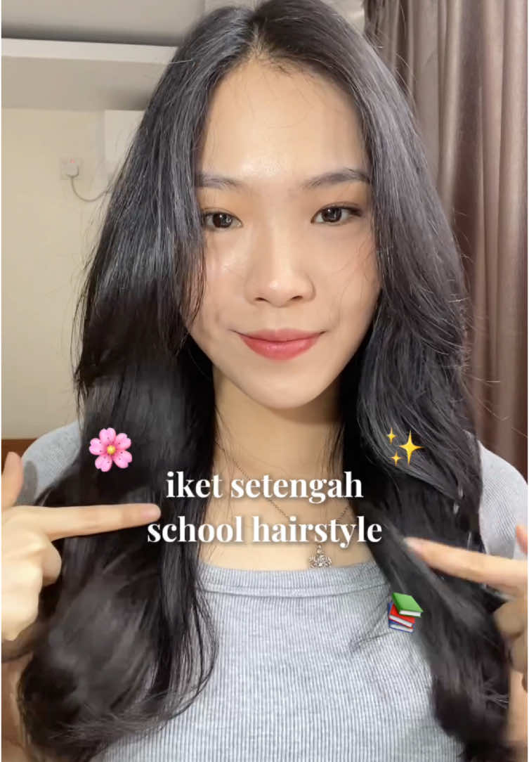 iket setengah dikasi kepangan gini lucu pol💗 #hairtutorial #hairstyle #easyhairstyle #schoolhairstyle #sporthairstyles 