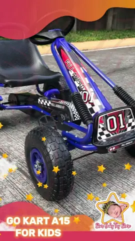 A15 Racing Pedal Type Ride-on Go Kart for Kids Children's Go Kart is the ideal for your little racer! It is a pedal type of ride-on and can be easily assembled. This go kart will surely give a ton of fun for your child. This can be used at home or in the park! With this Pedal Go Kart, it will surely provide an authentic driving experience for your kid. This A15 Go Kart comes with a large black bucket seat. It has 3 adjustable positions which makes it perfect for kids of different height from the ages of 3 - 8 years. Maximum weight capacity: 50kg Speed: 2.5 - 3.0 kmph Rubber wheels With hand brake Available colors: Green. Blue, Red #fy #fyp #foryou #fypシ #foryoupage #tiktok #viral #viralvideo