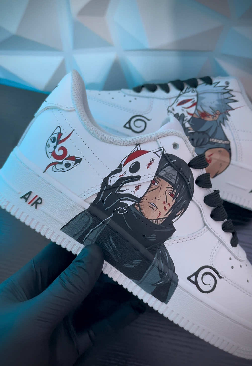 Itachi vs kakashi/ custom shoes👟🖌️ 🔗Link in bio for order  #itachi #kakashi #anbu 